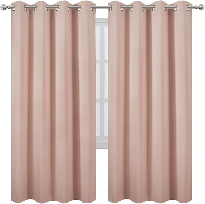 LEMOMO Blush Thermal Blackout Curtains/52 x 72 Inch/Set of 2 Panels Room - Image 2