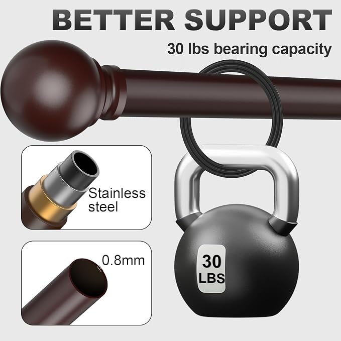 Bronze Curtain Rods for Windows - Image 2