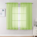OVZME Sheer Curtains 63 inch Length 2 Panels Set by OVZME