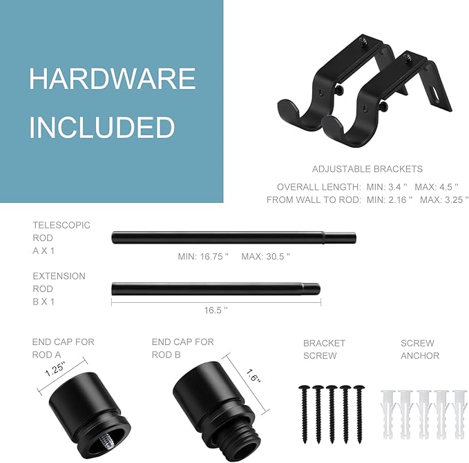 Byondeth Curtain Rods for Windows 16 to 28 or 40 Inches Max Adjustable Length 1 - Image 3