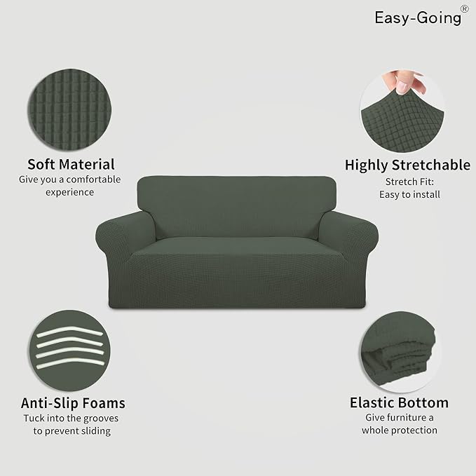 Easy-Going Stretch Oversized Loveseat Slipcover 1-Piece Sofa Cover Furniture - Image 3
