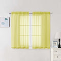 Chyhomenyc Sheer Curtains 54 Inch Long 2 Panels Set, Light Filtering Short Soft by Chyhomenyc