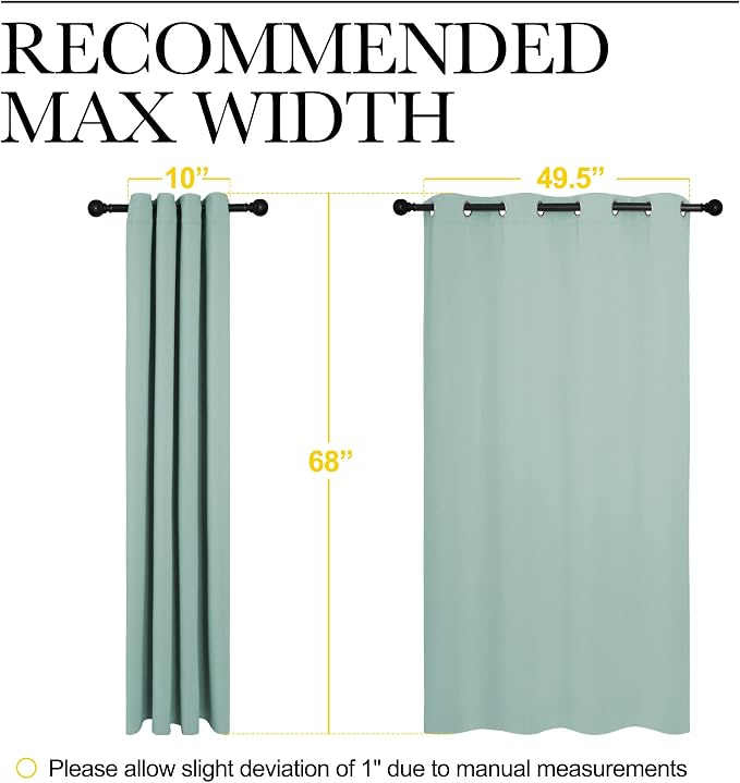 NICETOWN Bedroom Curtain Panels Blackout Draperies, Thermal Insulated Solid - Image 7