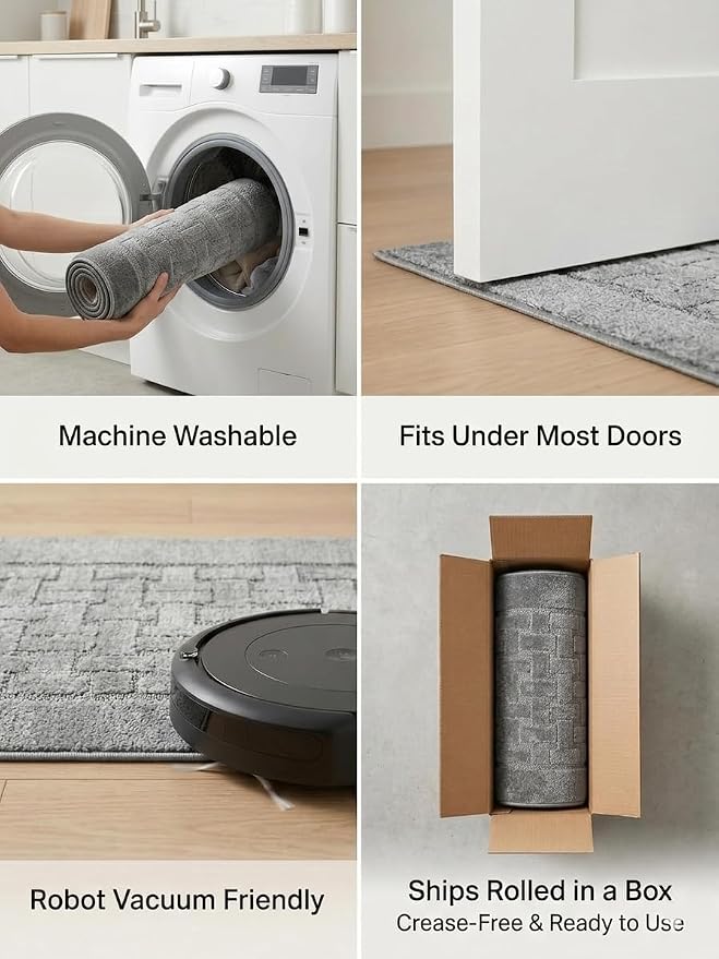 Runner Rug 34 ft, Extra Long Non-Slip Washable Rug, Rubber Backing, Rolled in - Image 6