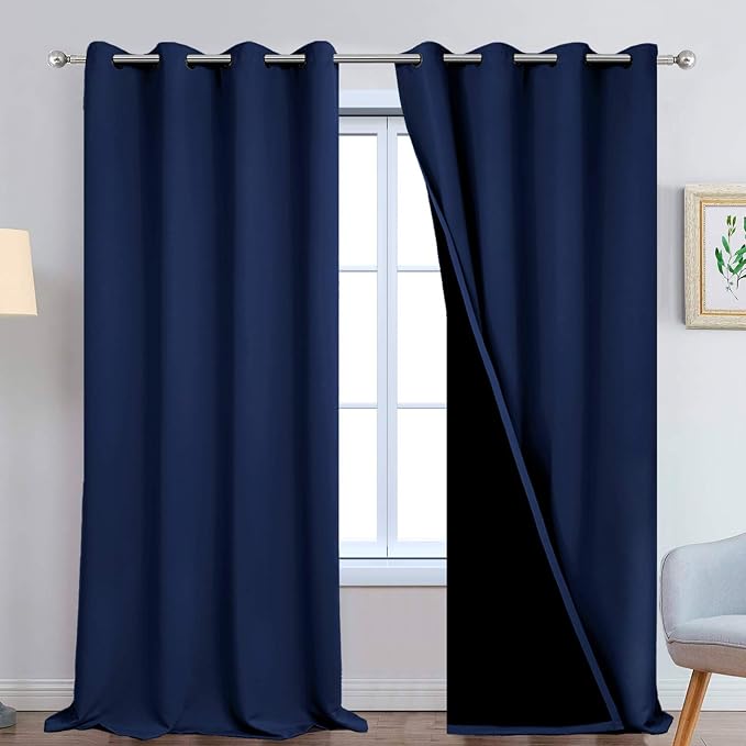 Yakamok 100% Blackout Curtains Energy Saving Thermal Insulated 2 Thick Layers by Yakamok