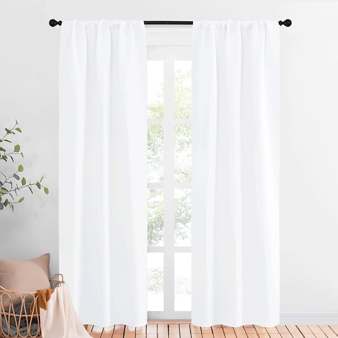 NICETOWN White Bedroom Curtain Panels by NICETOWN