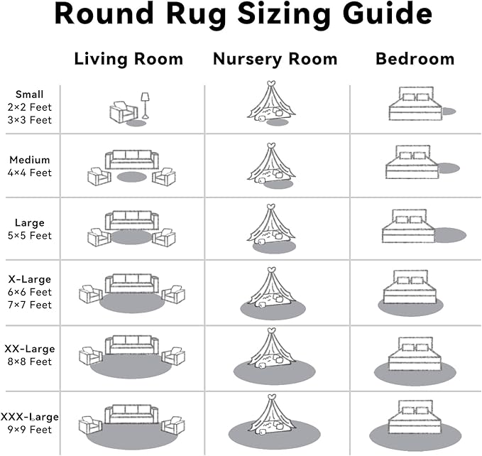 OLANLY Light Grey Round Rugs for Bedroom - Image 8