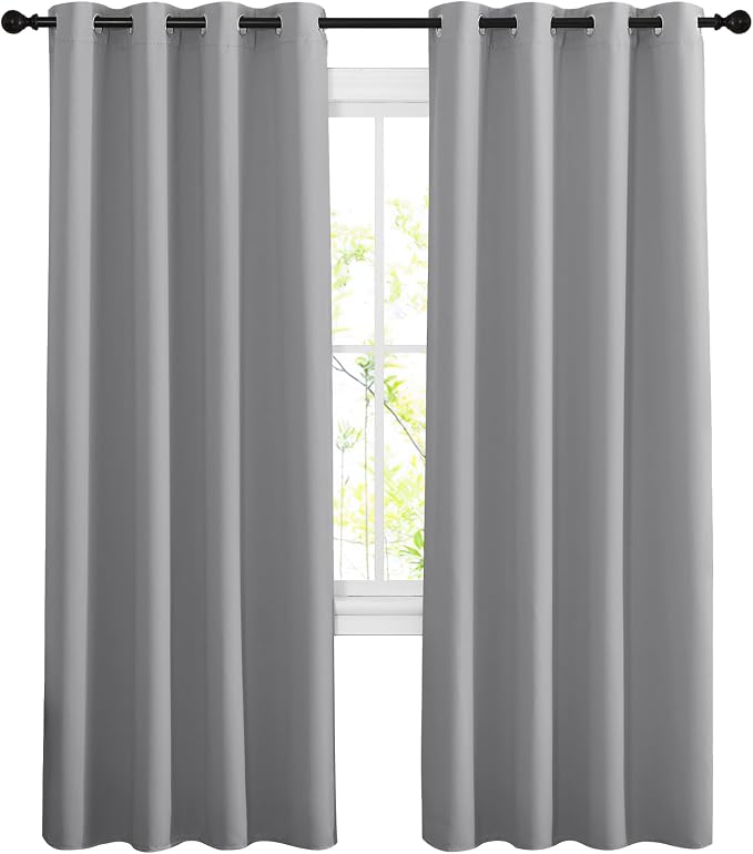 NICETOWN Blackout Silver Grey Living Room Curtains by NICETOWN