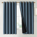 NICETOWN 100% Blackout Lined Curtains, Smoky Blue, 1 Pair, 2 Thick Layers by NICETOWN