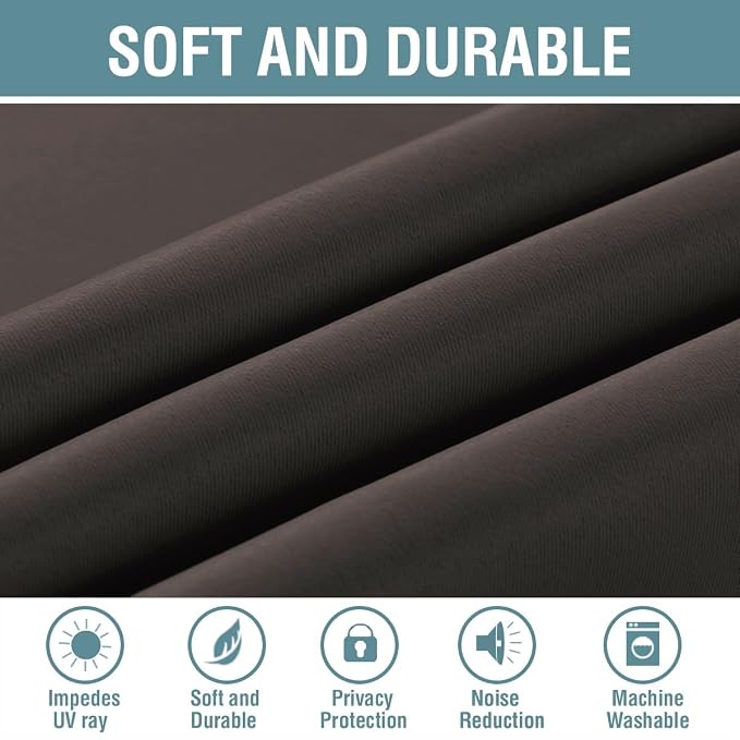 H.VERSAILTEX Brown Blackout Curtains - Image 4