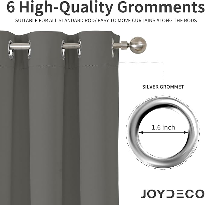 Joydeco Blackout Curtains 90 Inches Long 2 Panels Set, Thermal Insulated Long - Image 4