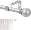 Silver Curtain Rod for Windows 66 to 120 Inch, 5/8 Inch Diameter Adjustable by Poskena