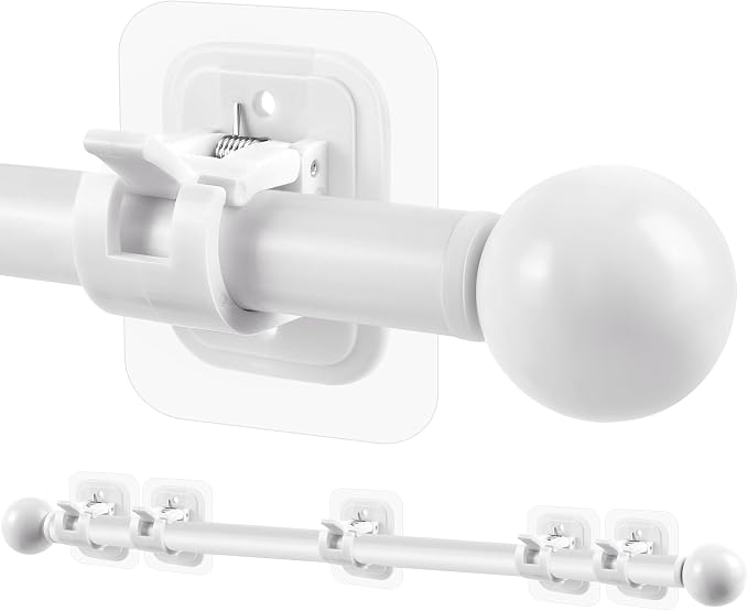 Curtain Rods No Drilling for Windows 48 to 84-96 Inch, 5/8 Inch Diameter Drapey by Tidisort