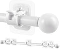 Curtain Rods No Drilling for Windows Set 66 to 120-128 Inch, 5/8 Inch Diameter by Tidisort