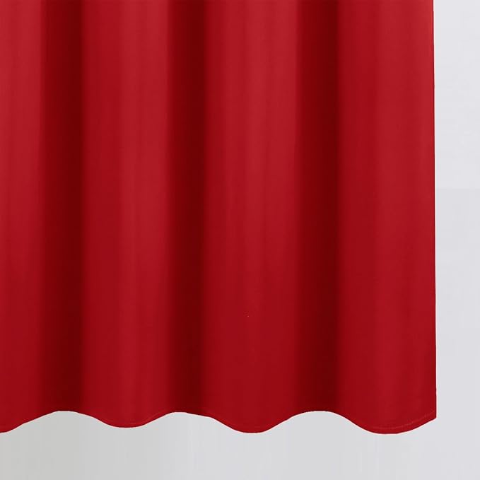 LEMOMO Blackout Curtains 66 x 72 Inch Long Bright Red Curtains Set of 2 Panels - Image 8
