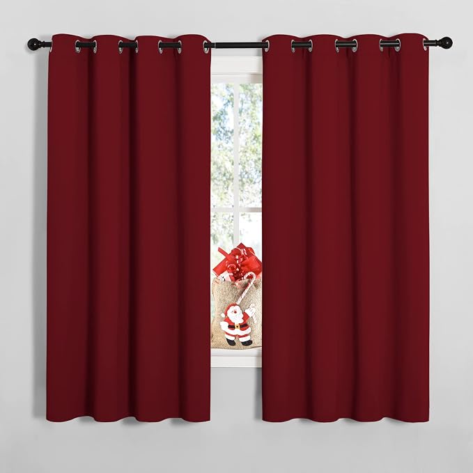 NICETOWN Christmas Burgundy Window Curtains Blackout Drapes, Thermal Insulated by NICETOWN