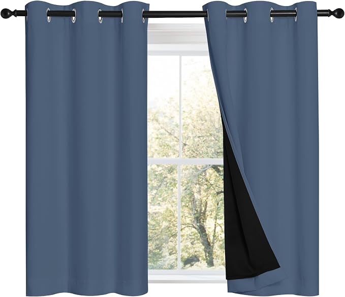 NICETOWN Stone Blue 100% Blackout Curtains by NICETOWN