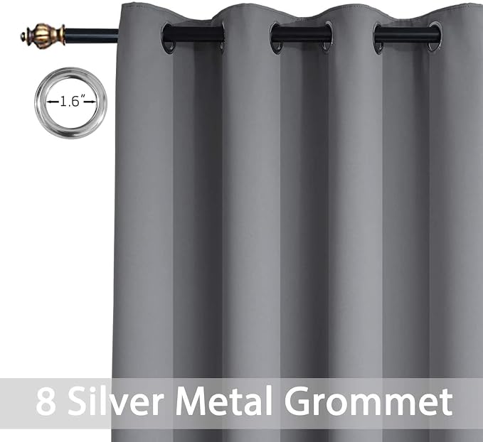 Yakamok Gray Blackout Curtain Panels 84 inches - Image 2