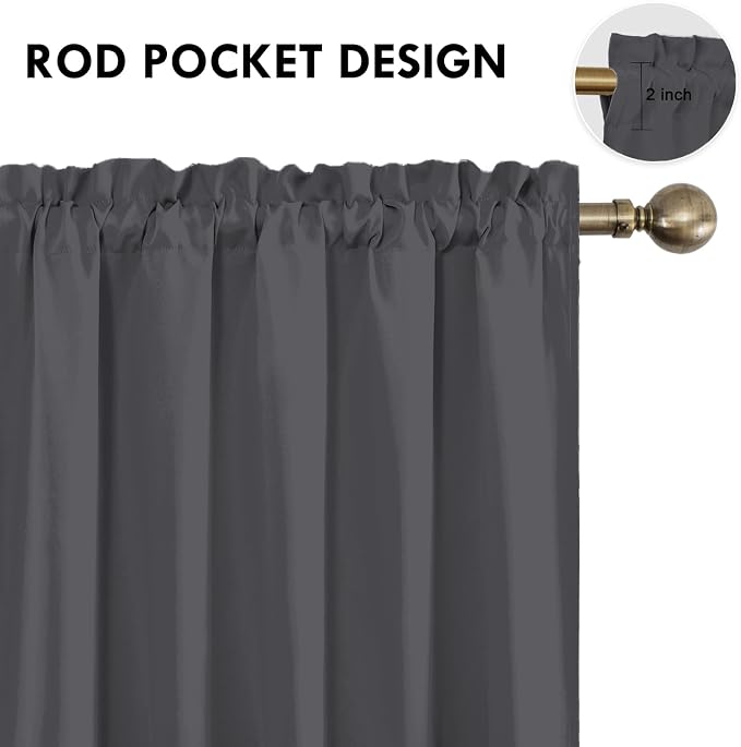 DWCN Dark Grey Blackout Curtains - Image 4
