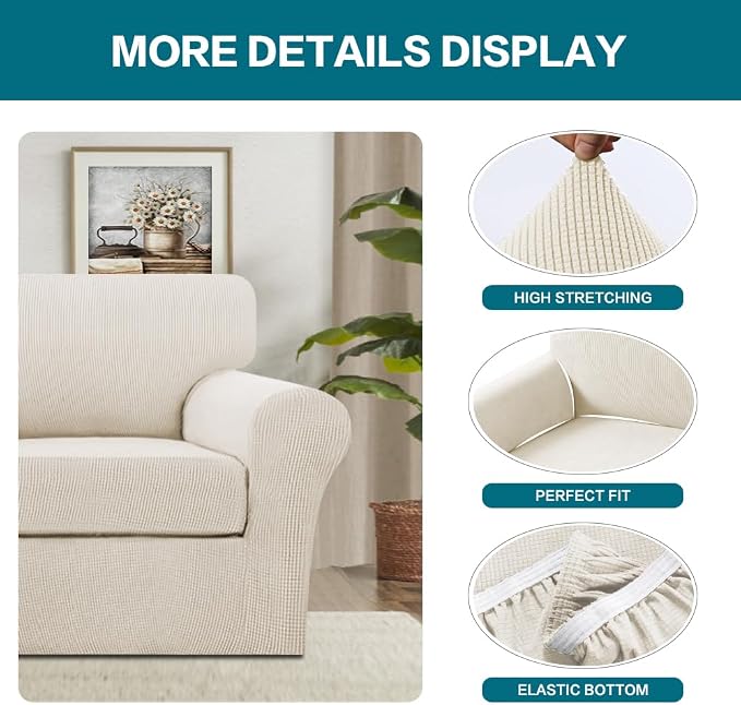 Turquoize 2 Piece Chair Covers Armchair Slipcovers - Image 4