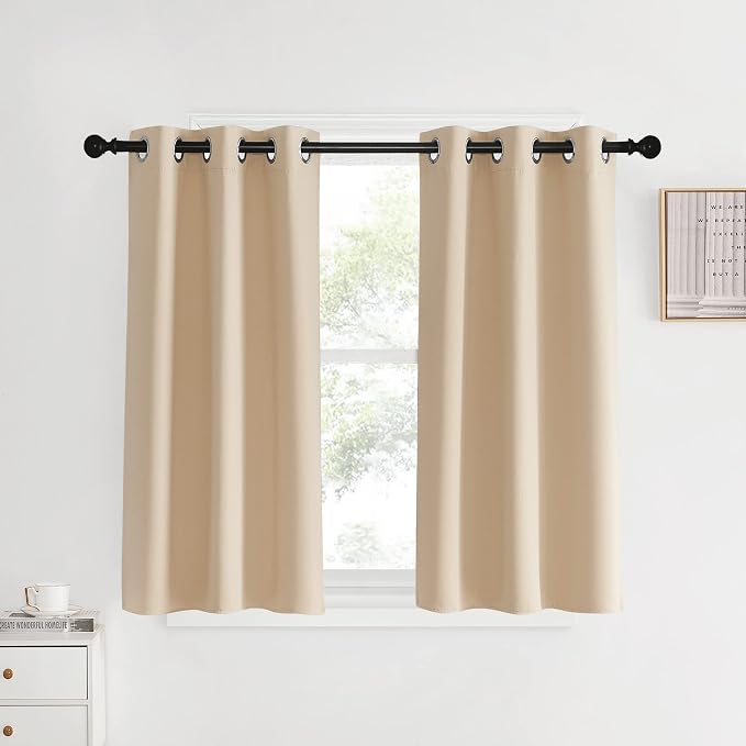 NICETOWN Bedroom Blackout Curtains and Drapes, Biscotti Beige, 34 by 40 by NICETOWN