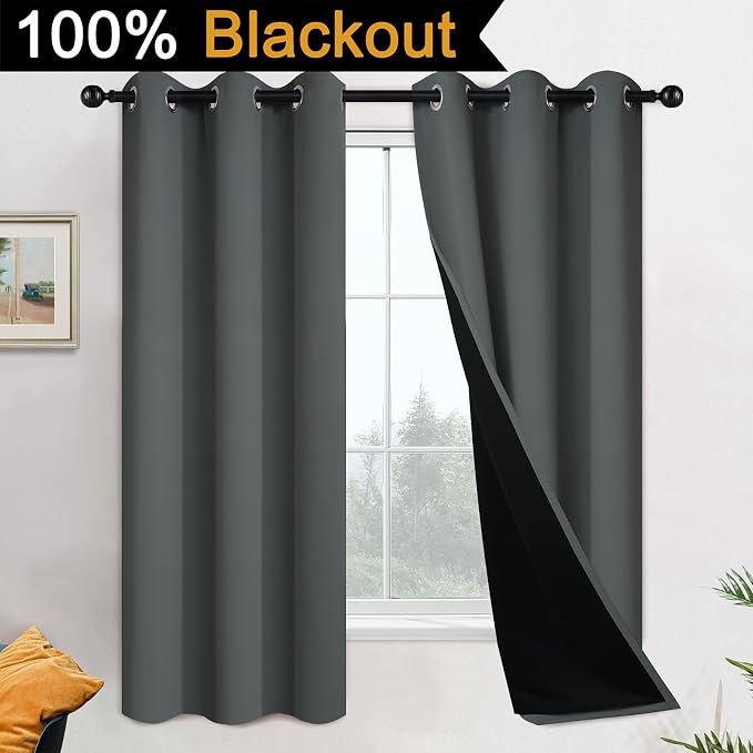 Yakamok 63 Inch Length 100% Blackout Curtains - Image 2
