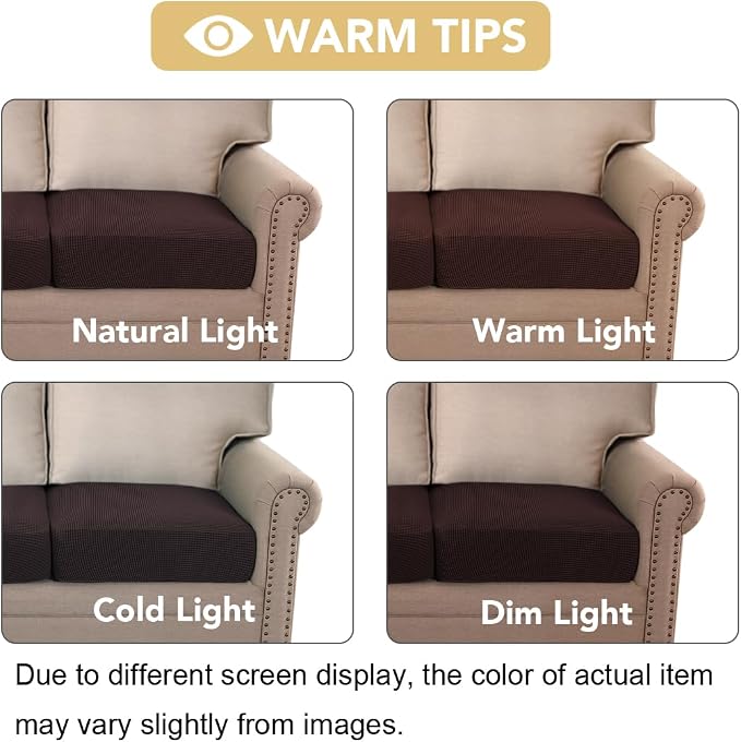 H.VERSAILTEX Super Stretch Couch Cushion Covers Sofa Cushion Slipcovers - Image 3
