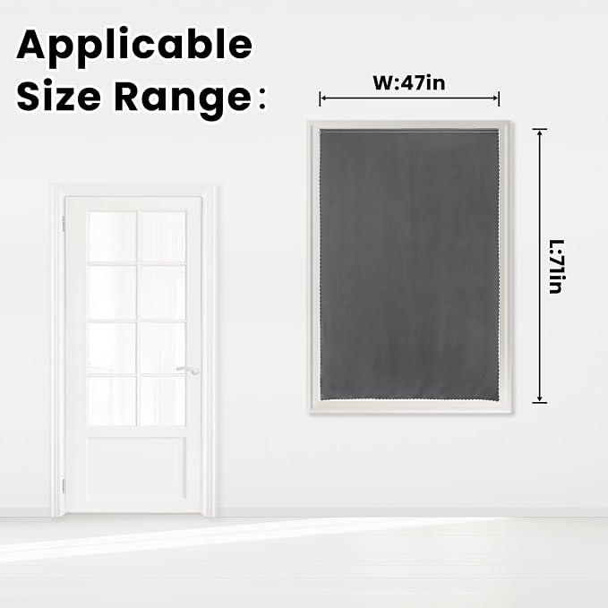 Magic Tape Stick On Curtains Window Shades Pull Down Blackout Window Cover - Image 7