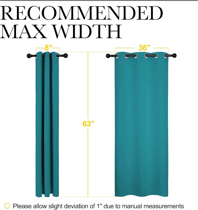 NICETOWN Room Darkening Curtains 63 inch Length 2 Panels, Thermal Insulated - Image 7