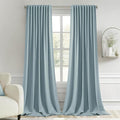 MIULEE Slate Blue Back Tab Blackout Curtains 52x102 Inch Long 2 Panels Set | by MIULEE
