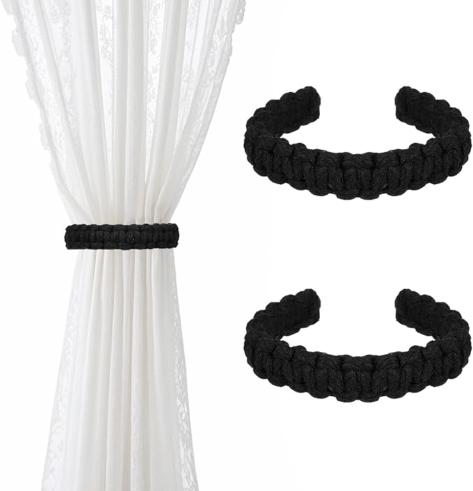 Ptwola 2 Pack Braided Curtain Tiebacks Boho Elegant Rustic Curtain Holdbacks by Unknown