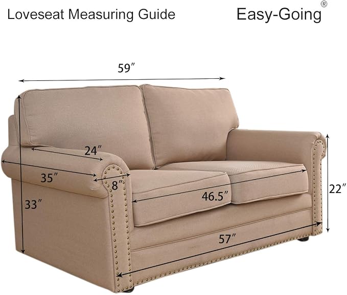 Easy-Going Stretch Loveseat Couch Covers Washable Black | 1-Piece Loveseat - Image 7