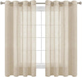 H.VERSAILTEX Linen Curtains Nickel Grommet Natural Linen Semi-Sheer Curtains 2 by HVERSAILTEX