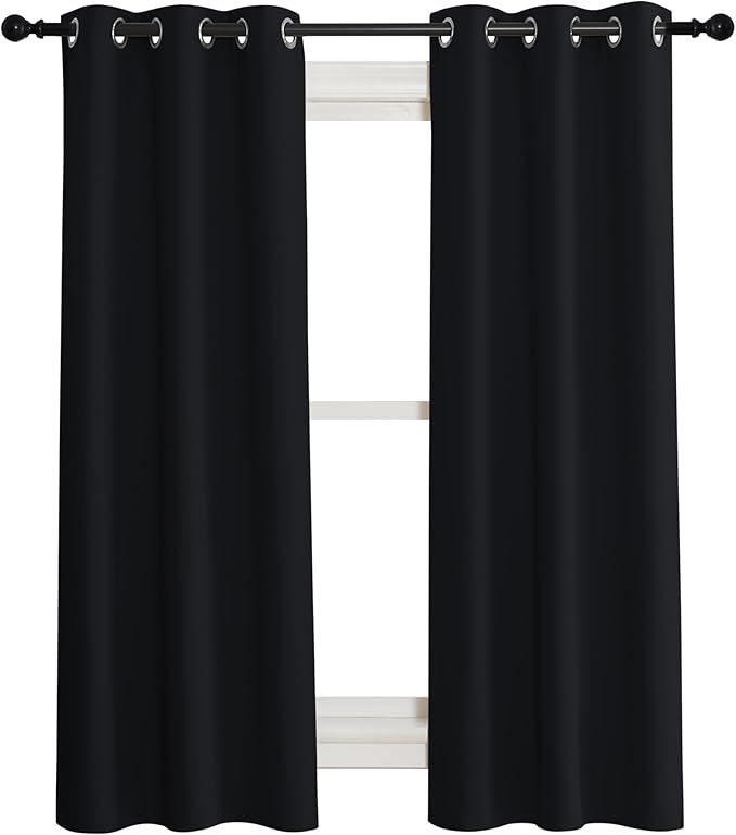 NICETOWN Complete 100% Blackout Curtain Set, Double Panels, Thermal Insulated & by NICETOWN