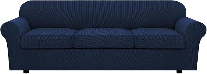 4 Piece Stretch Sofa Covers for 3 Cushion Couch Covers Furniture Slipcovers for by HVERSAILTEX