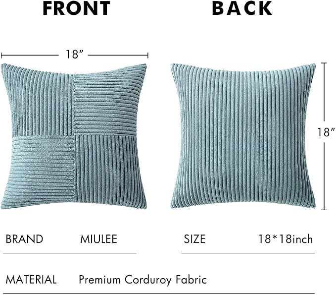 MIULEE Sky Blue Decorative Throw Pillow Covers 18x18 Inch - Image 6