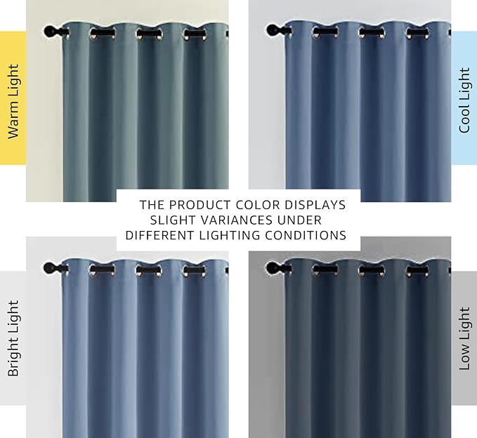 NICETOWN Stone Blue Blackout Curtains - Image 2