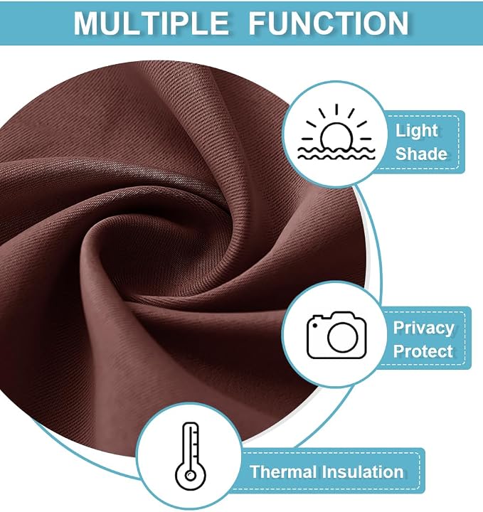 RYB HOME Blackout Bathroom Window Curtains, Short Thermal Insulated Heat - Image 2