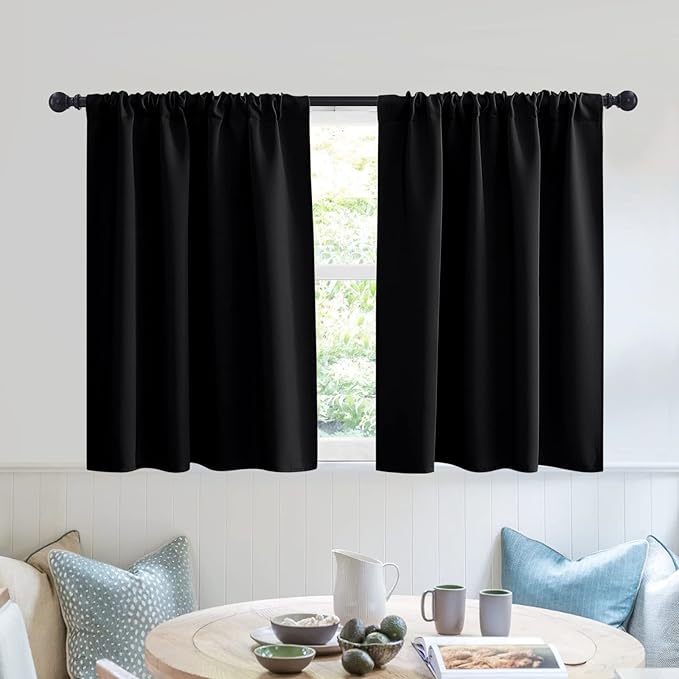 RYB HOME Blackout Privacy Bathroom Window Curtains, Short Thermal Insulated by RYBHOME