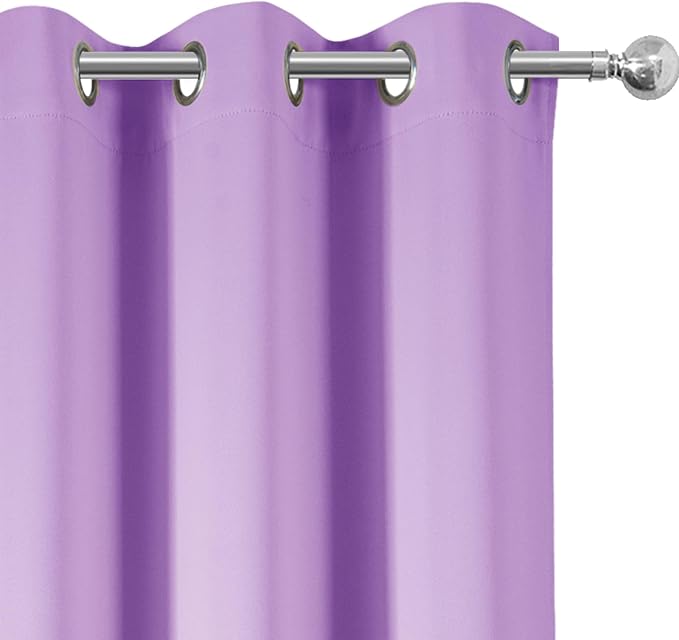 LEMOMO Blackout Curtains 66 x 72 Inch Long Lavender Curtains Set of 2 Panels - Image 6