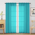 Turquoise Sheer Curtains for Window 72 inches Long 2 Panels Set, Soft Airy by Home