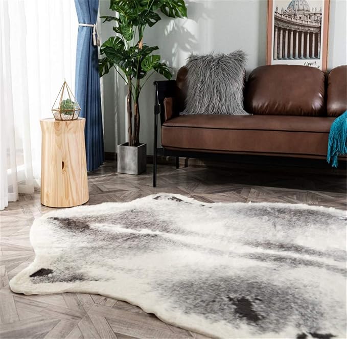 Cow Print Rug Faux Cowhide Rug Animal Pattern Carpet - Image 2