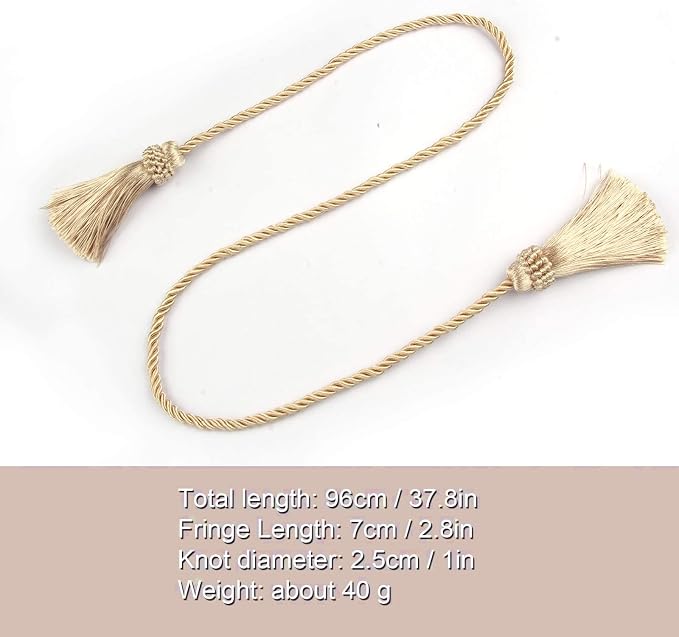 Fenghuangwu Curtain Tiebacks Handmade Decorative Curtain Holdbacks Rope - Image 2