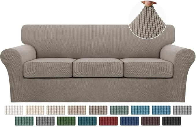 Turquoize 4 Piece Couch Covers for 3 Cushion Couch Sofa Pet Friendly Stretch by Turquoize
