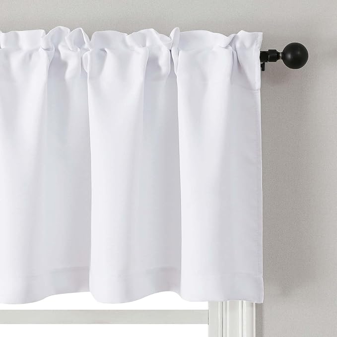Chyhomenyc Pure White Valances for Windows, Short Window Valance Curtains for - Image 8