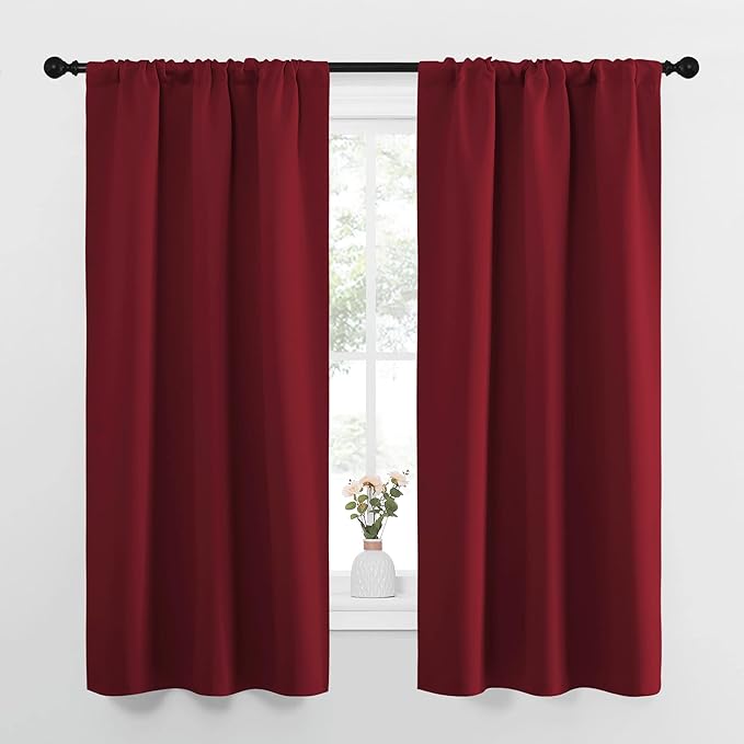 NICETOWN Christmas Burgundy Curtains Blackout Drape Panels by NICETOWN