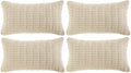 Fancy Homi 4 Packs Boho Cream Decorative Throw Pillow Covers 14x24 Inch by Fancy+Homi