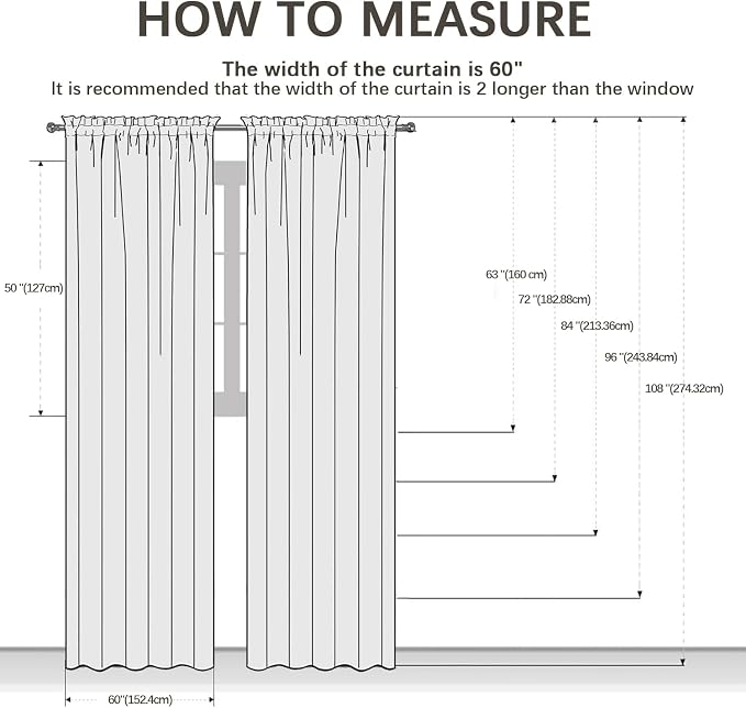 youleyar Solid Sheer Rod Pocket Curtain Voile Draperies 2 Panels White Beige - Image 9