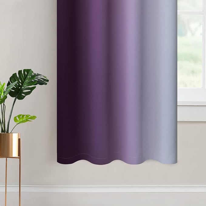 Yakamok Thermal Insulated Ombre Curtains 63 Inch Length 2 Panels, Room - Image 4