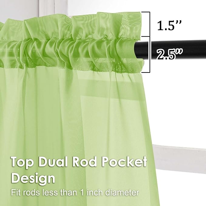 OVZME Sheer Curtains 84 Inches Long 2 Panels Set, Light Filtering Transparent - Image 2